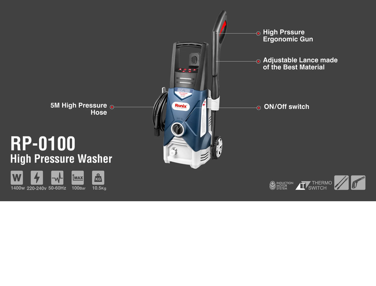 کارواش دینامی 100 بار 1400 وات رونیکس RP-0100