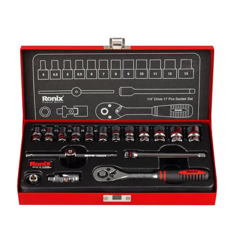 مجموعه بکس تایوانی 17 عددی 1/4 اینچ رونیکس RH-2617