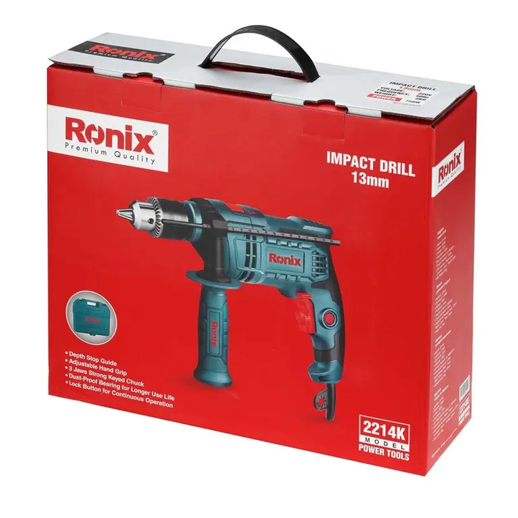کیت دریل چکشی 13 میلی متر-750 وات رونیکس 2214K