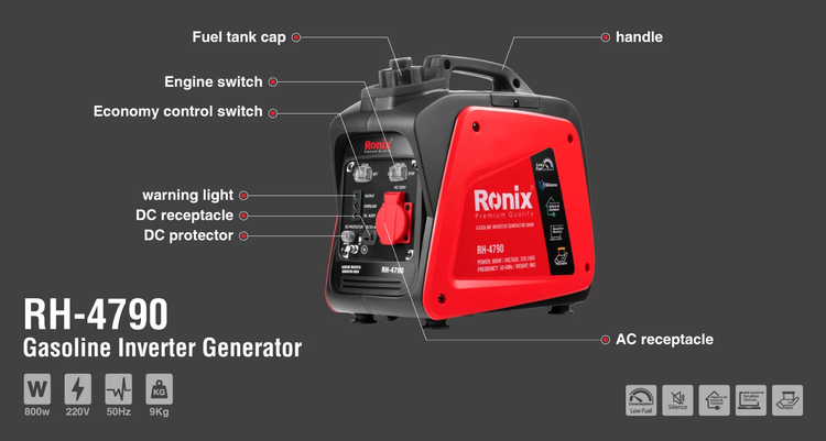 ژنراتور اینورتر 800 وات رونیکس RH-4790